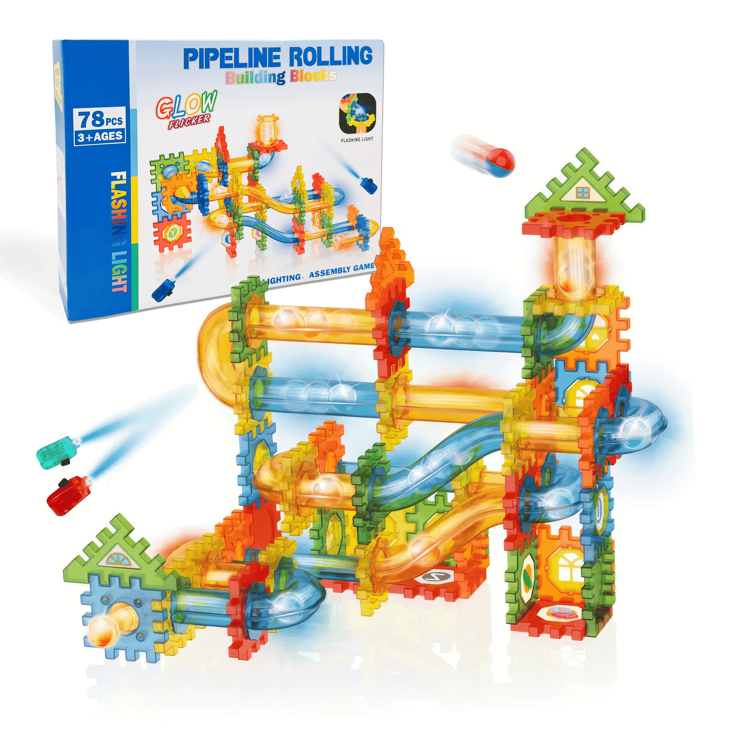 Marble Run Building Blocks Set - 78 pcs